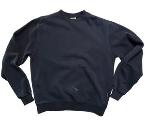 Pro 5 Heavyweight Pullover Crewneck Sweatshirt Black Mens XL 24x27.5 Flaw
